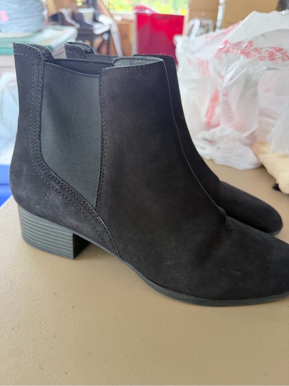Alex Marie Black Suede Chelsea Ankle Booties